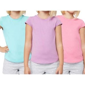 32 Degrees Girls Short Sleeve 3 Pack, Pink, Purple, Mint Size M 10/12